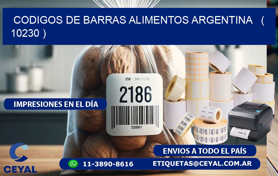 CODIGOS DE BARRAS ALIMENTOS ARGENTINA   ( 10230 )