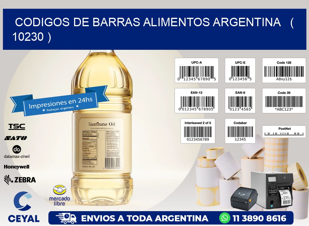 CODIGOS DE BARRAS ALIMENTOS ARGENTINA   ( 10230 )