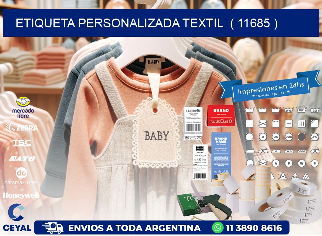 ETIQUETA PERSONALIZADA TEXTIL ( 11685 )