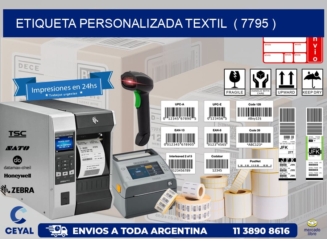 ETIQUETA PERSONALIZADA TEXTIL  ( 7795 )