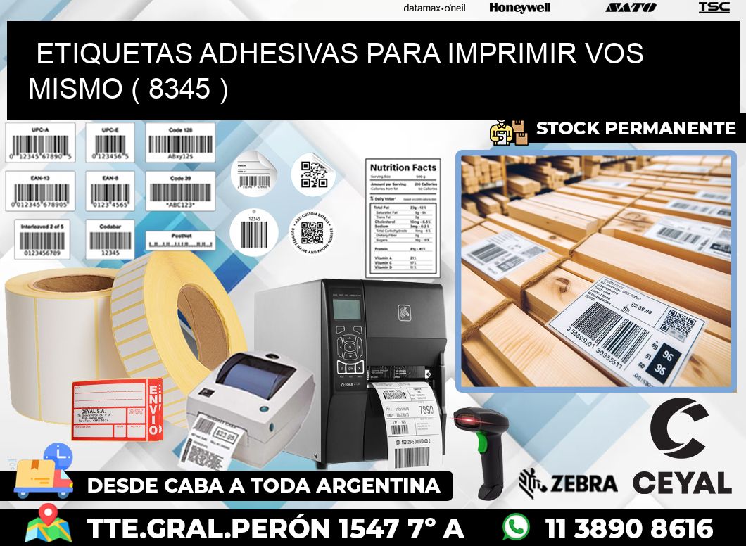 ETIQUETAS ADHESIVAS PARA IMPRIMIR VOS MISMO ( 8345 )