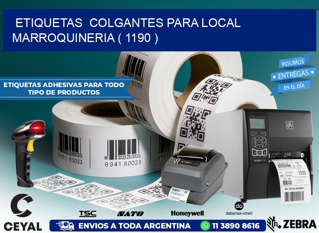 ETIQUETAS  COLGANTES PARA LOCAL MARROQUINERIA ( 1190 )