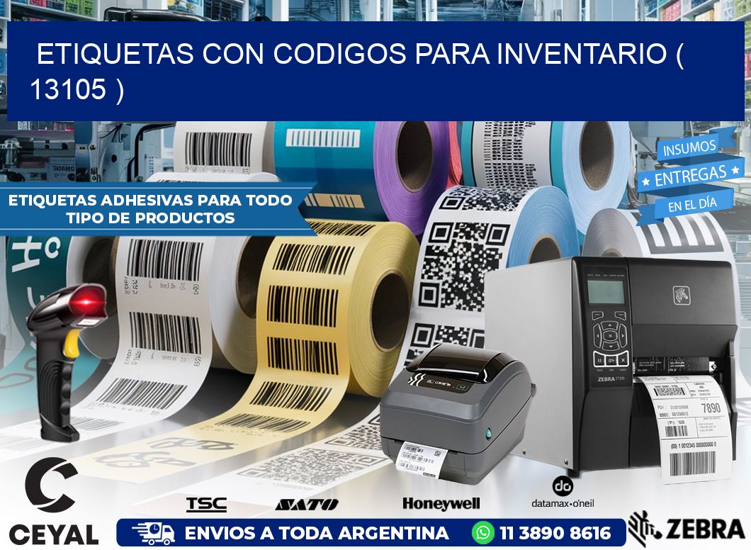 ETIQUETAS CON CODIGOS PARA INVENTARIO ( 13105 )