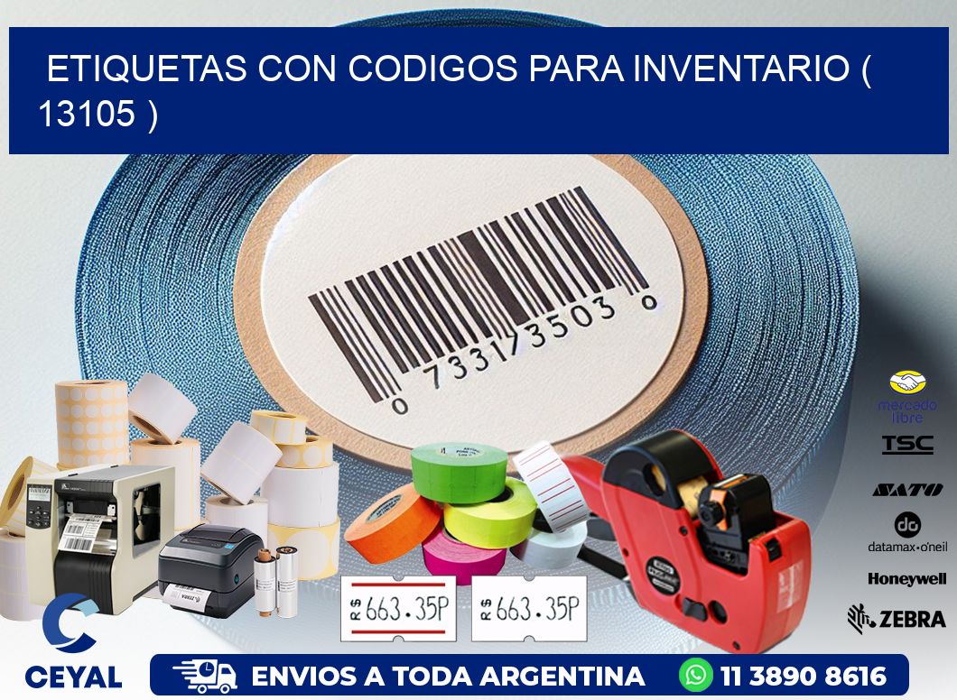 ETIQUETAS CON CODIGOS PARA INVENTARIO ( 13105 )