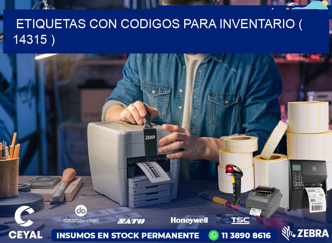 ETIQUETAS CON CODIGOS PARA INVENTARIO ( 14315 )