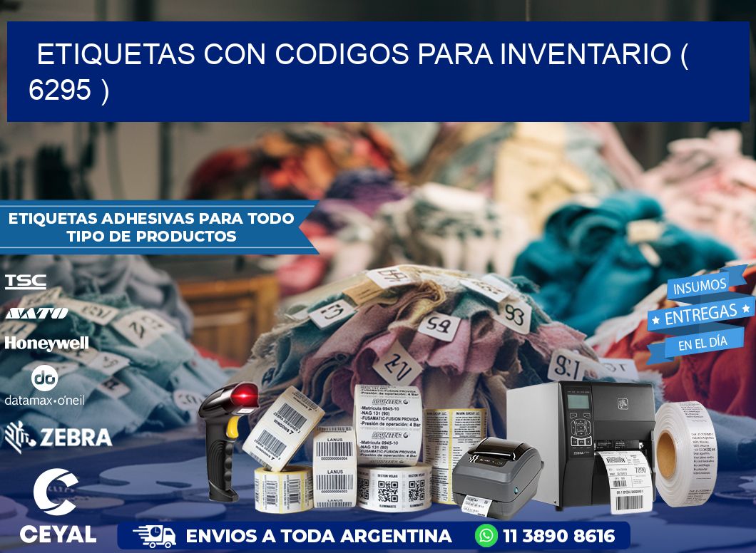 ETIQUETAS CON CODIGOS PARA INVENTARIO ( 6295 )