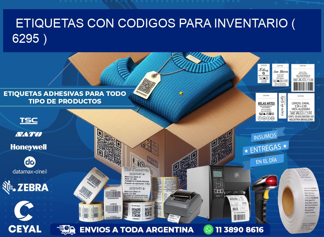 ETIQUETAS CON CODIGOS PARA INVENTARIO ( 6295 )