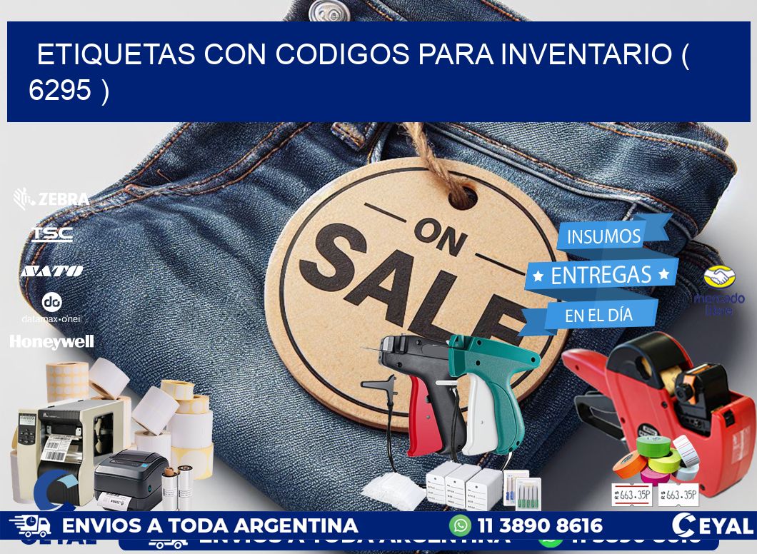 ETIQUETAS CON CODIGOS PARA INVENTARIO ( 6295 )