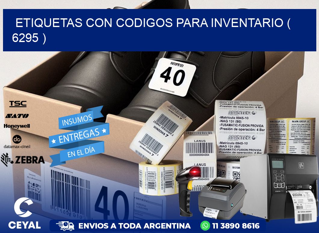 ETIQUETAS CON CODIGOS PARA INVENTARIO ( 6295 )