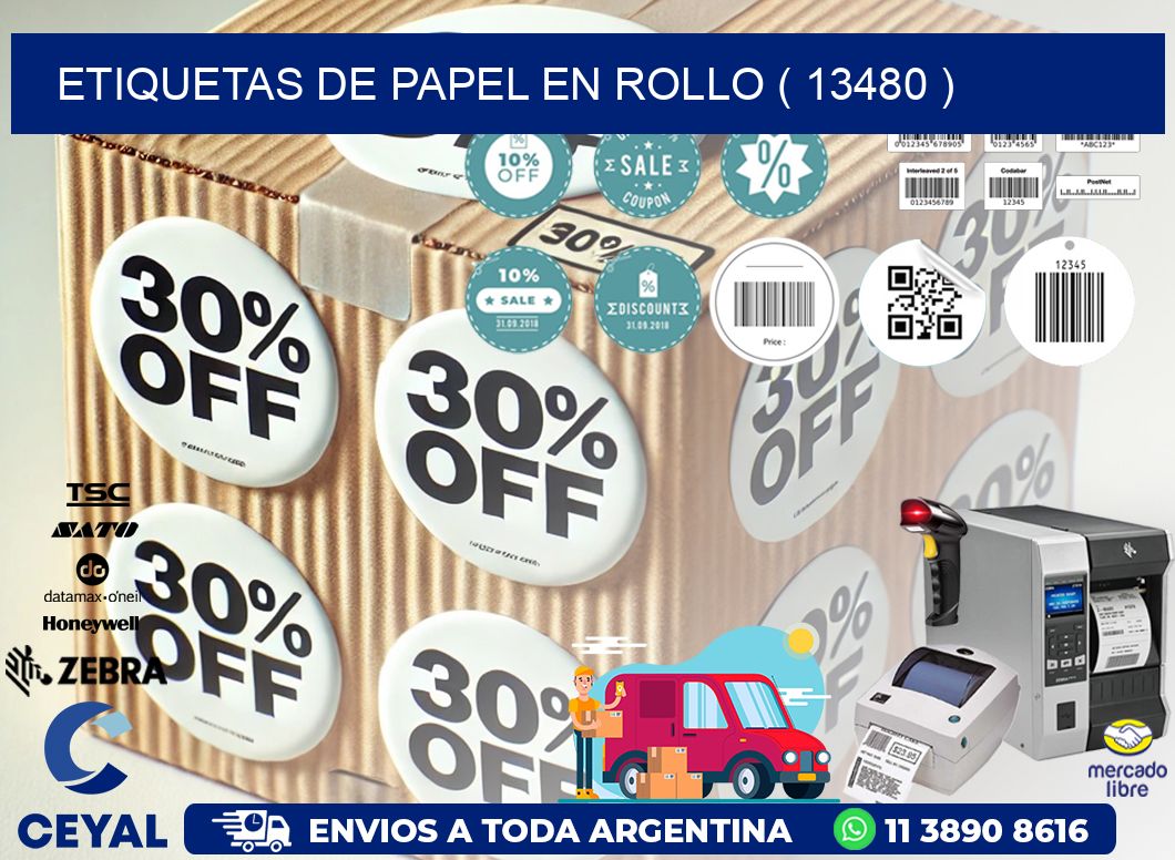 ETIQUETAS DE PAPEL EN ROLLO ( 13480 )