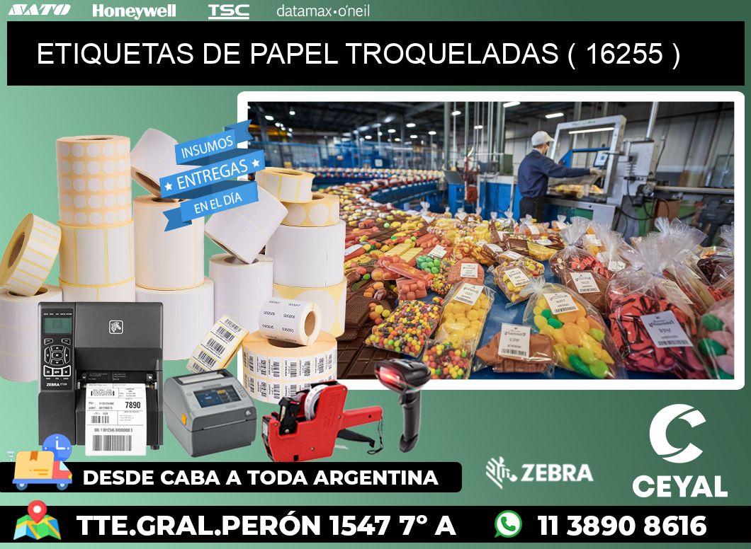 ETIQUETAS DE PAPEL TROQUELADAS ( 16255 )