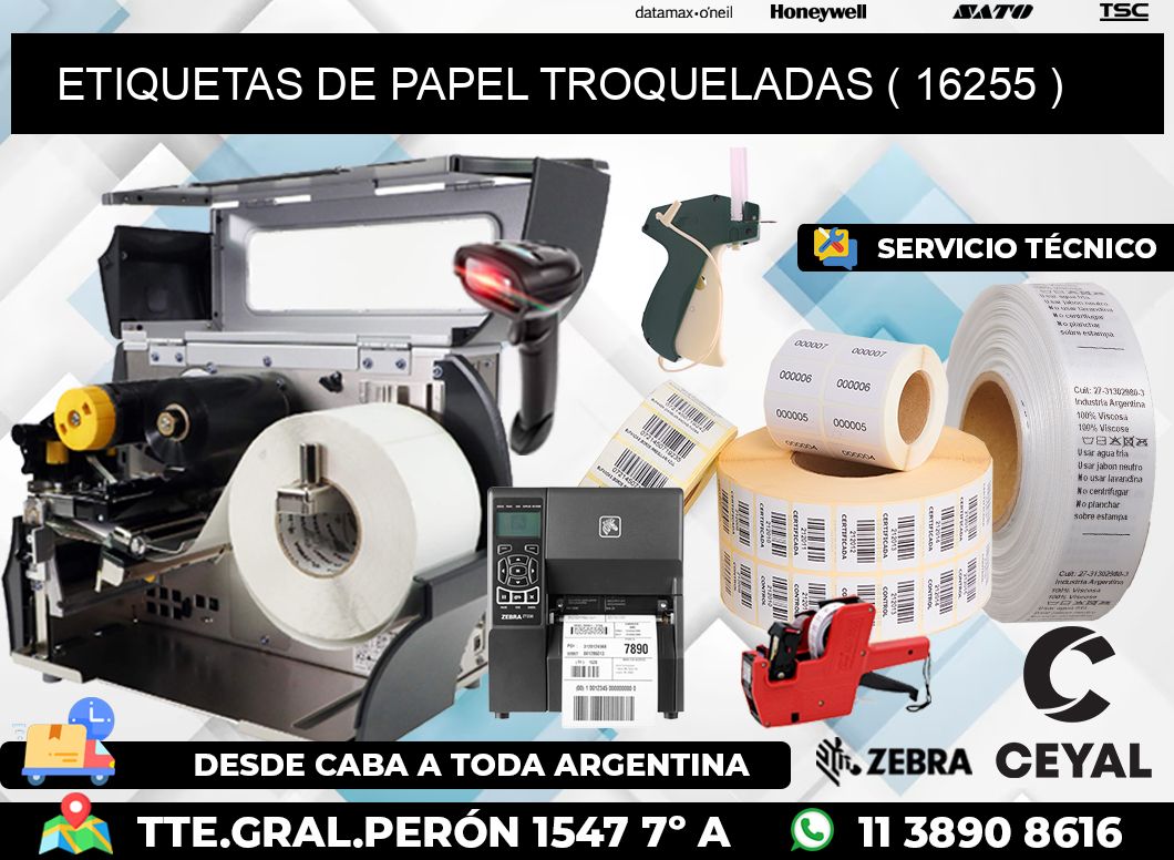 ETIQUETAS DE PAPEL TROQUELADAS ( 16255 )