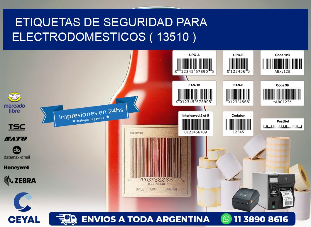 ETIQUETAS DE SEGURIDAD PARA ELECTRODOMESTICOS ( 13510 )
