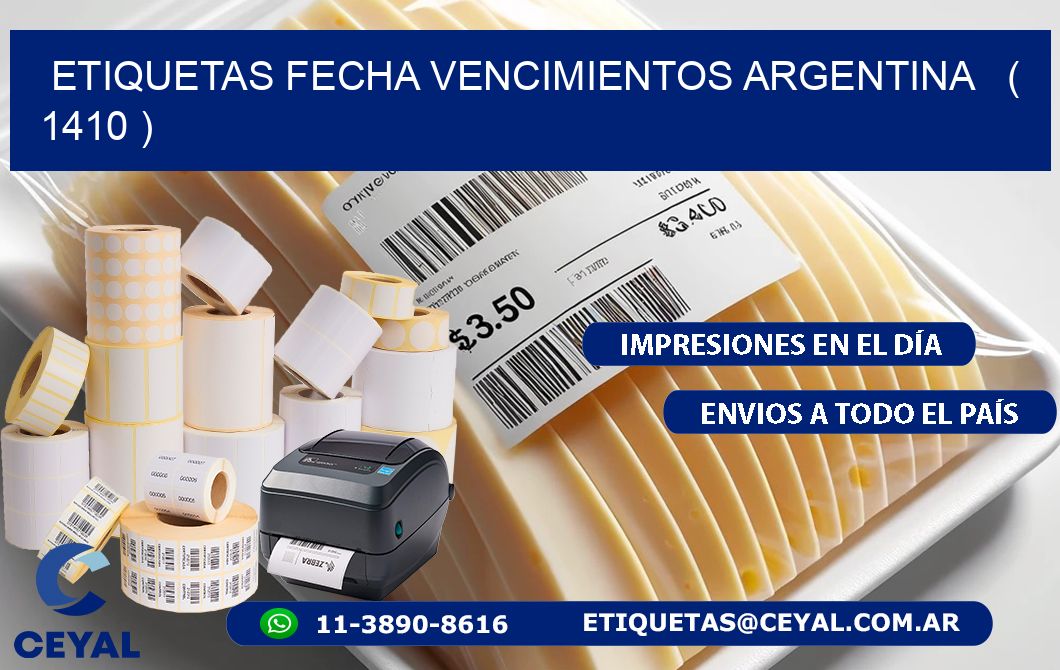 ETIQUETAS FECHA VENCIMIENTOS ARGENTINA ( 1410 )