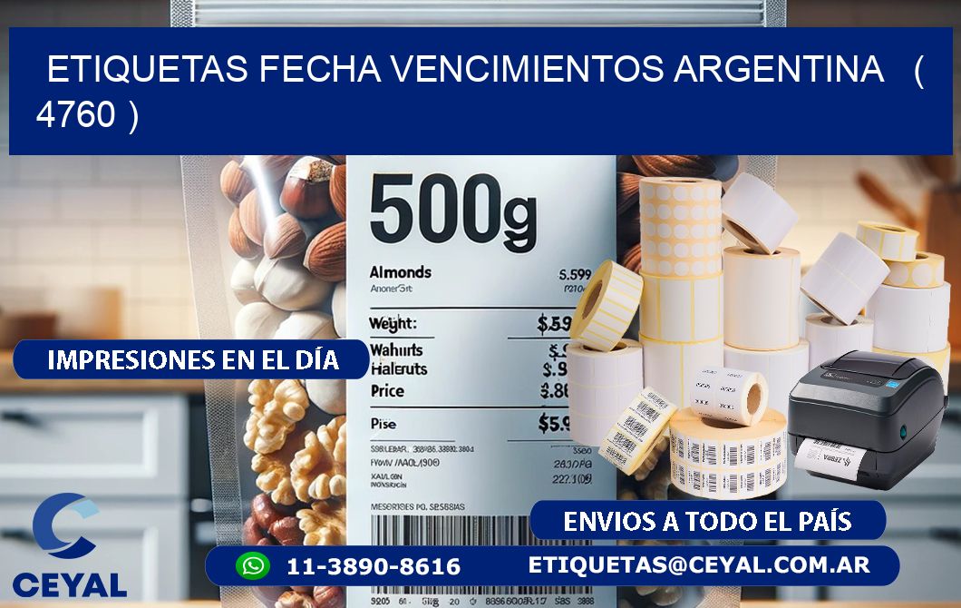 ETIQUETAS FECHA VENCIMIENTOS ARGENTINA ( 4760 )