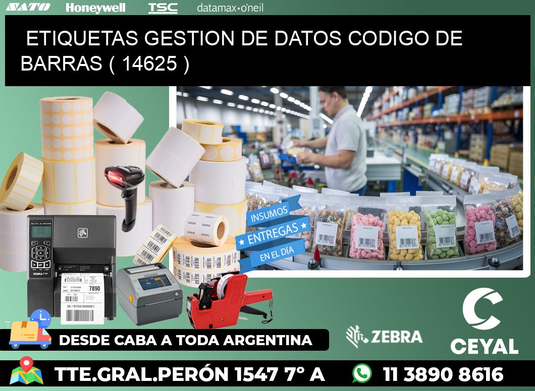 ETIQUETAS GESTION DE DATOS CODIGO DE BARRAS ( 14625 )