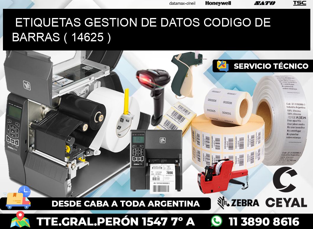 ETIQUETAS GESTION DE DATOS CODIGO DE BARRAS ( 14625 )