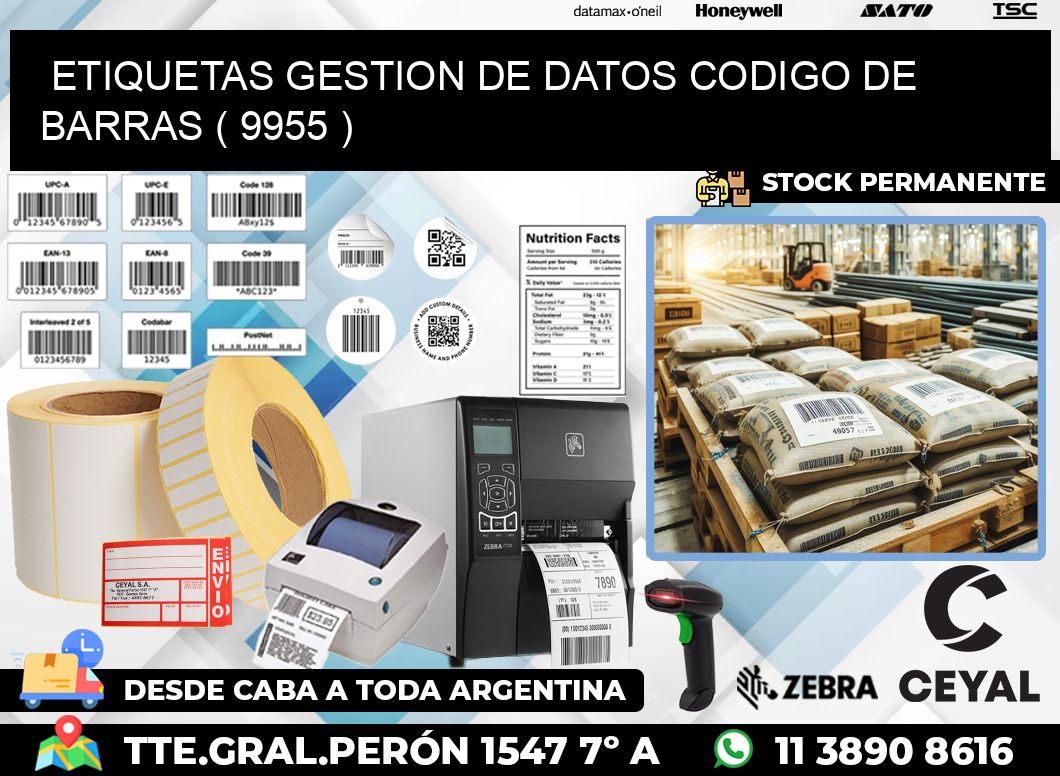 ETIQUETAS GESTION DE DATOS CODIGO DE BARRAS ( 9955 )