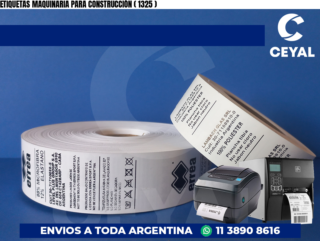 ETIQUETAS MAQUINARIA PARA CONSTRUCCIÓN ( 1325 )