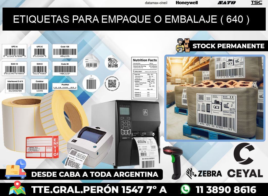 ETIQUETAS PARA EMPAQUE O EMBALAJE ( 640 )