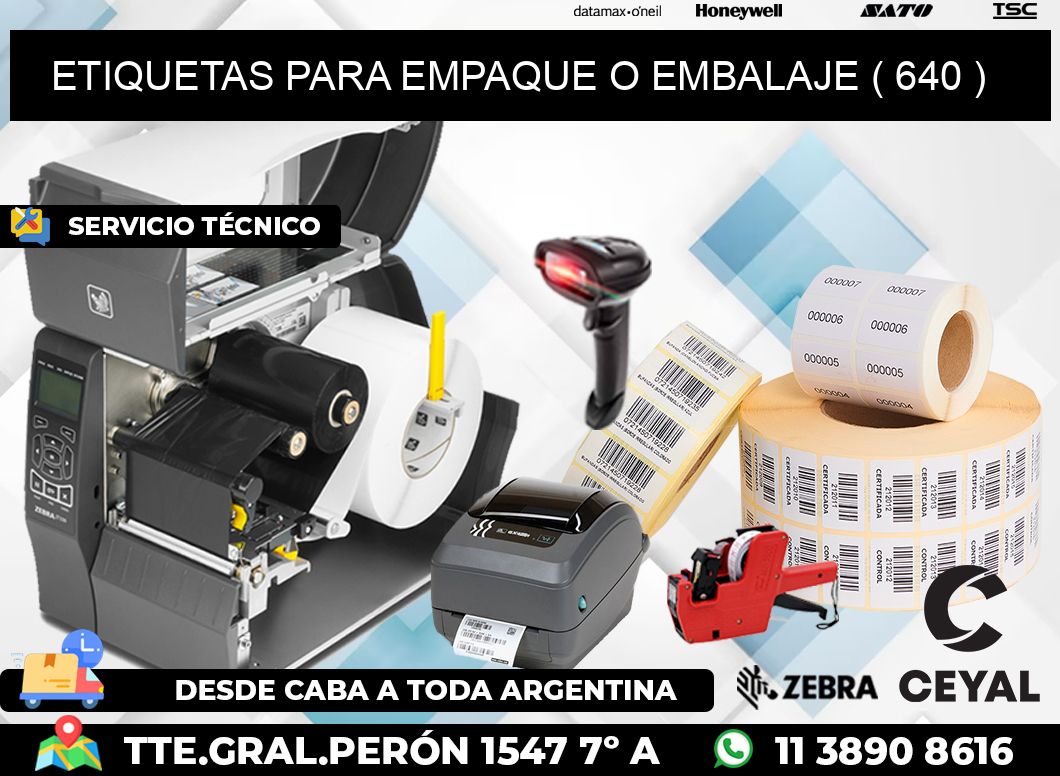ETIQUETAS PARA EMPAQUE O EMBALAJE ( 640 )