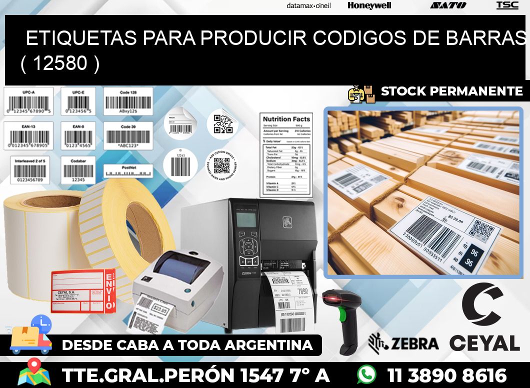 ETIQUETAS PARA PRODUCIR CODIGOS DE BARRAS ( 12580 )