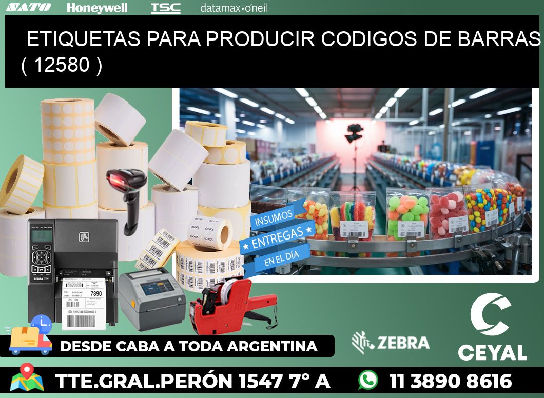 ETIQUETAS PARA PRODUCIR CODIGOS DE BARRAS ( 12580 )