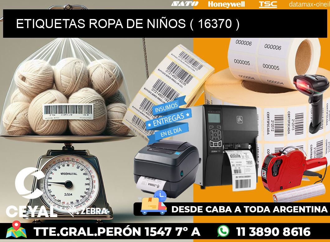 ETIQUETAS ROPA DE NIÑOS ( 16370 )