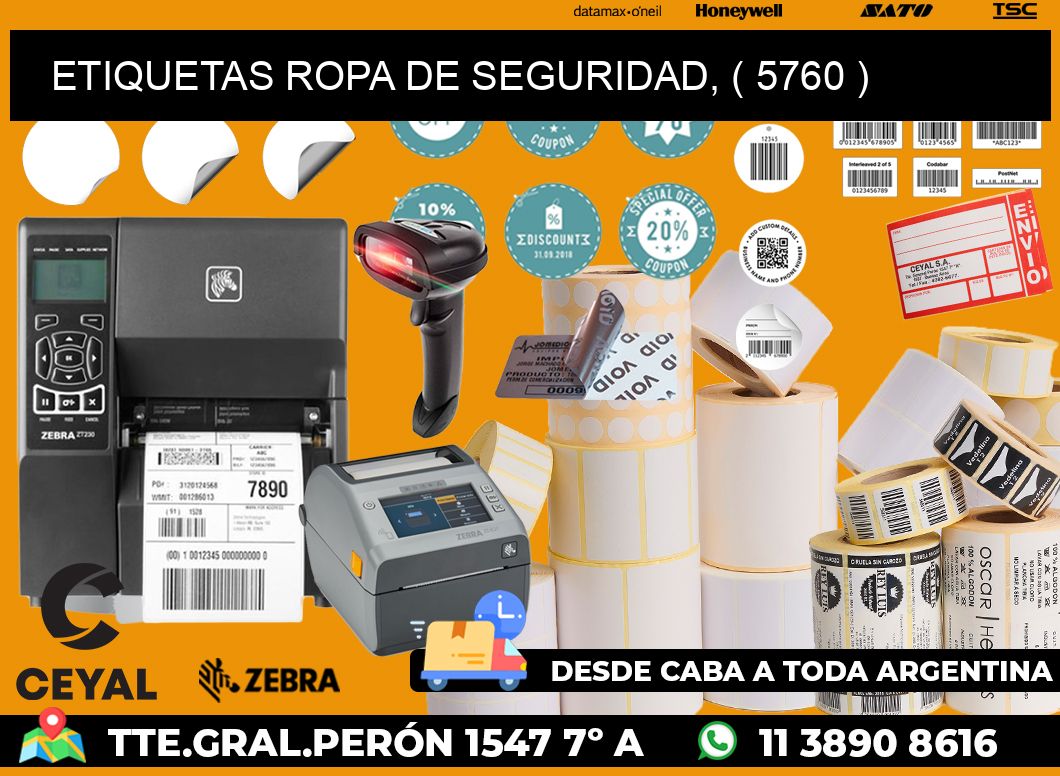 ETIQUETAS ROPA DE SEGURIDAD, ( 5760 )