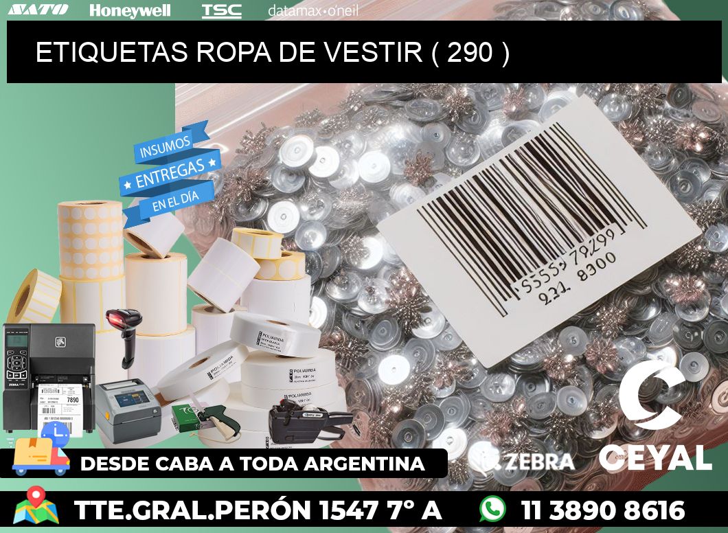 ETIQUETAS ROPA DE VESTIR ( 290 )