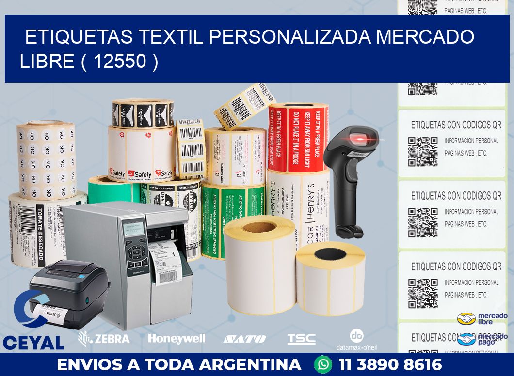 ETIQUETAS TEXTIL PERSONALIZADA MERCADO LIBRE ( 12550 )
