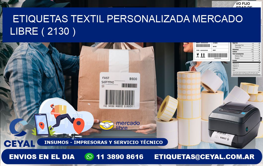 ETIQUETAS TEXTIL PERSONALIZADA MERCADO LIBRE ( 2130 )