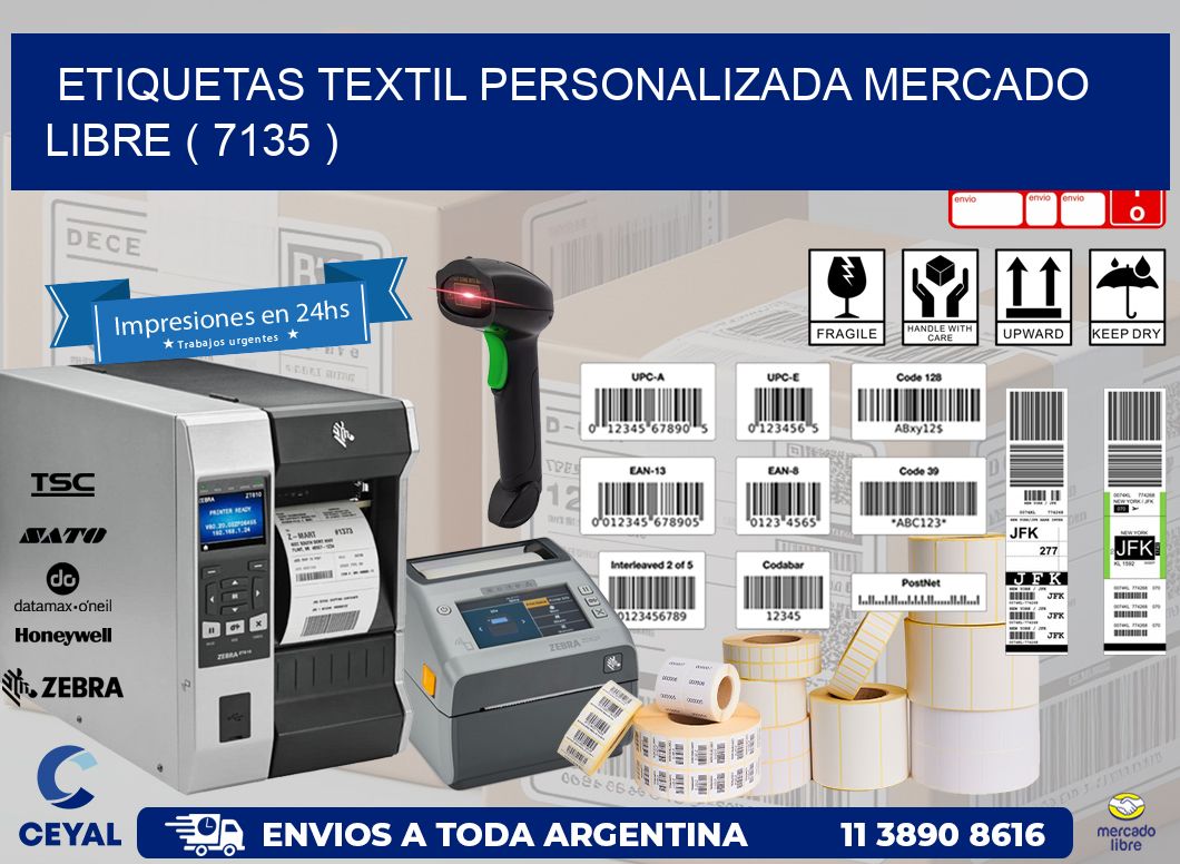 ETIQUETAS TEXTIL PERSONALIZADA MERCADO LIBRE ( 7135 )