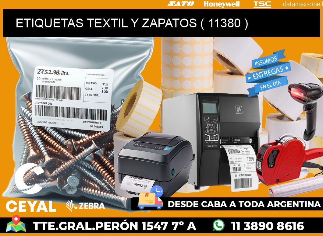 ETIQUETAS TEXTIL Y ZAPATOS ( 11380 )