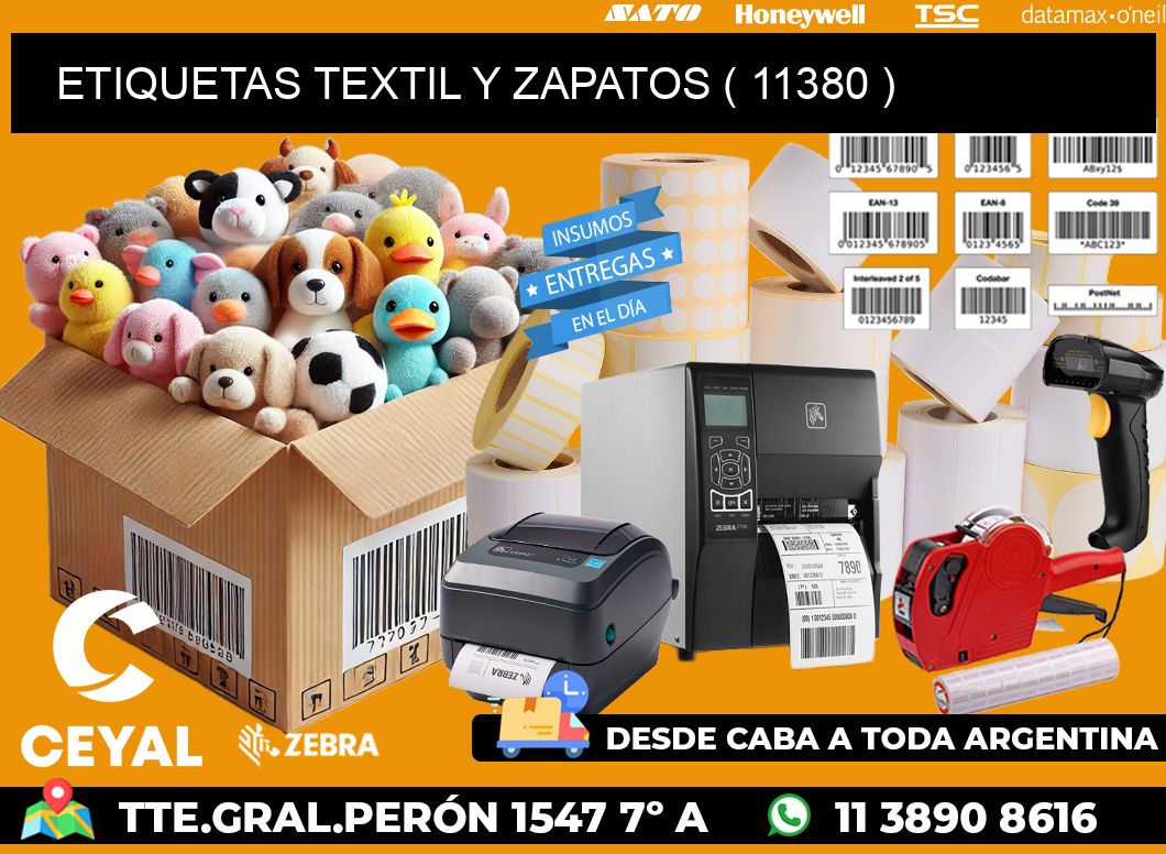 ETIQUETAS TEXTIL Y ZAPATOS ( 11380 )