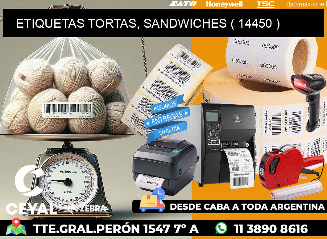 ETIQUETAS TORTAS, SANDWICHES ( 14450 )