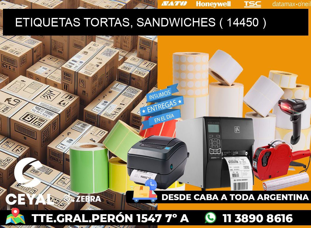 ETIQUETAS TORTAS, SANDWICHES ( 14450 )