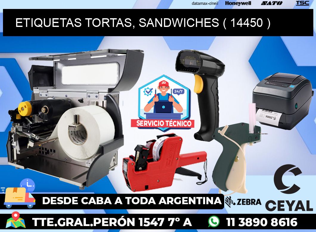 ETIQUETAS TORTAS, SANDWICHES ( 14450 )