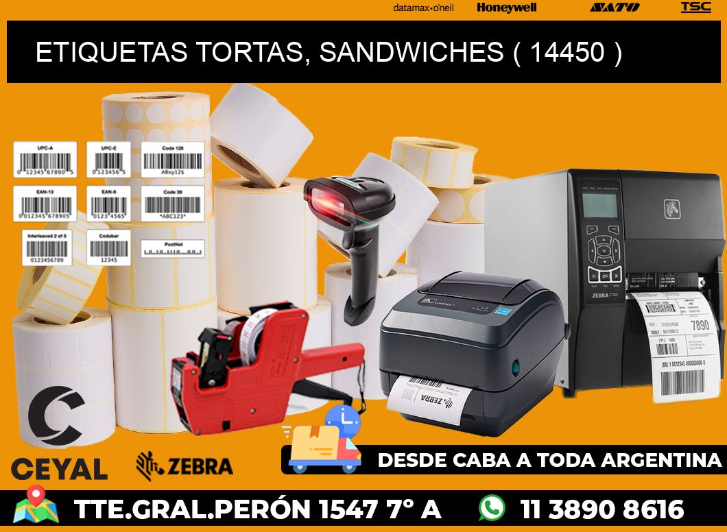 ETIQUETAS TORTAS, SANDWICHES ( 14450 )