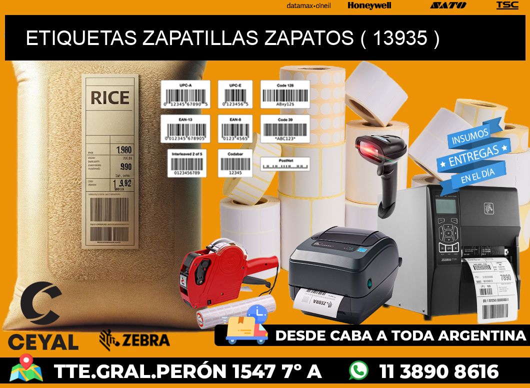 ETIQUETAS ZAPATILLAS ZAPATOS ( 13935 )