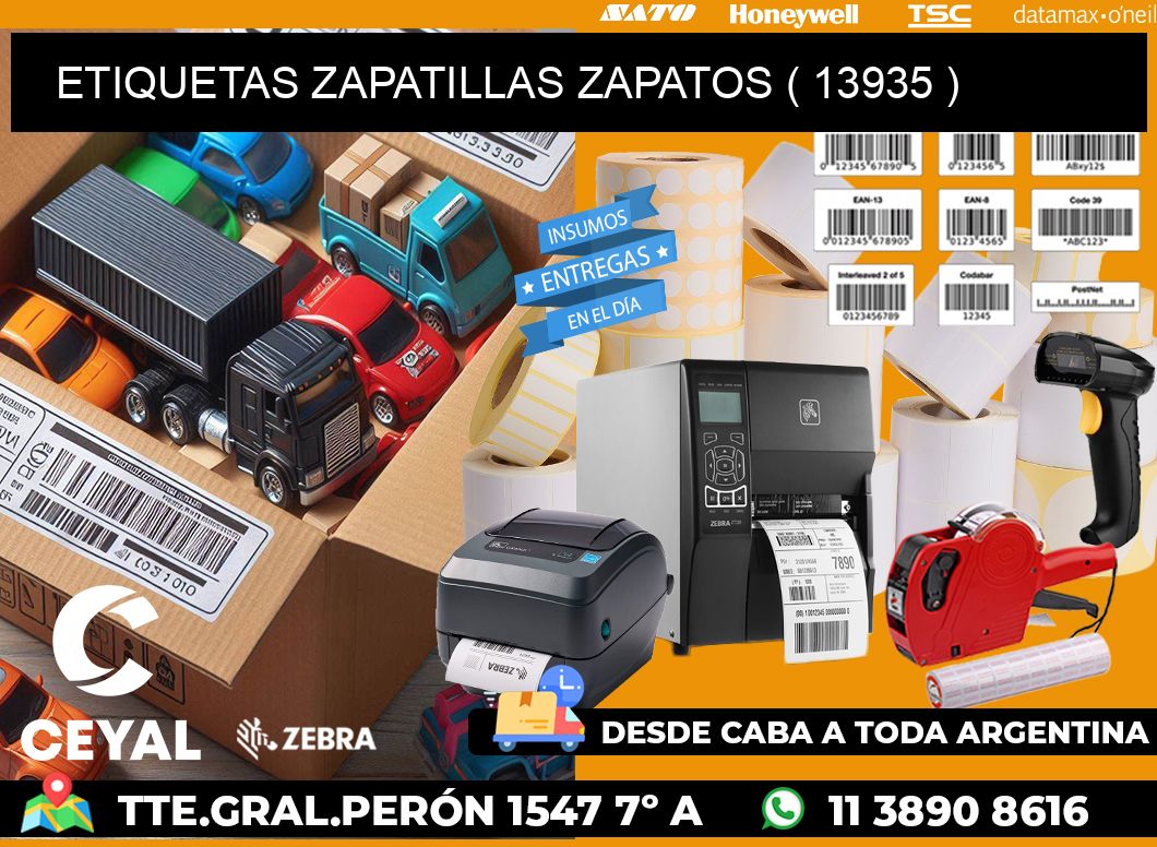 ETIQUETAS ZAPATILLAS ZAPATOS ( 13935 )