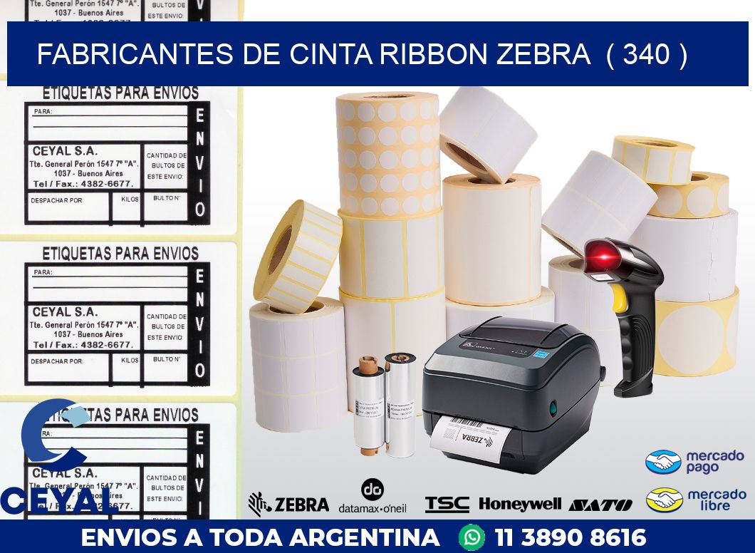 FABRICANTES DE CINTA RIBBON ZEBRA  ( 340 )