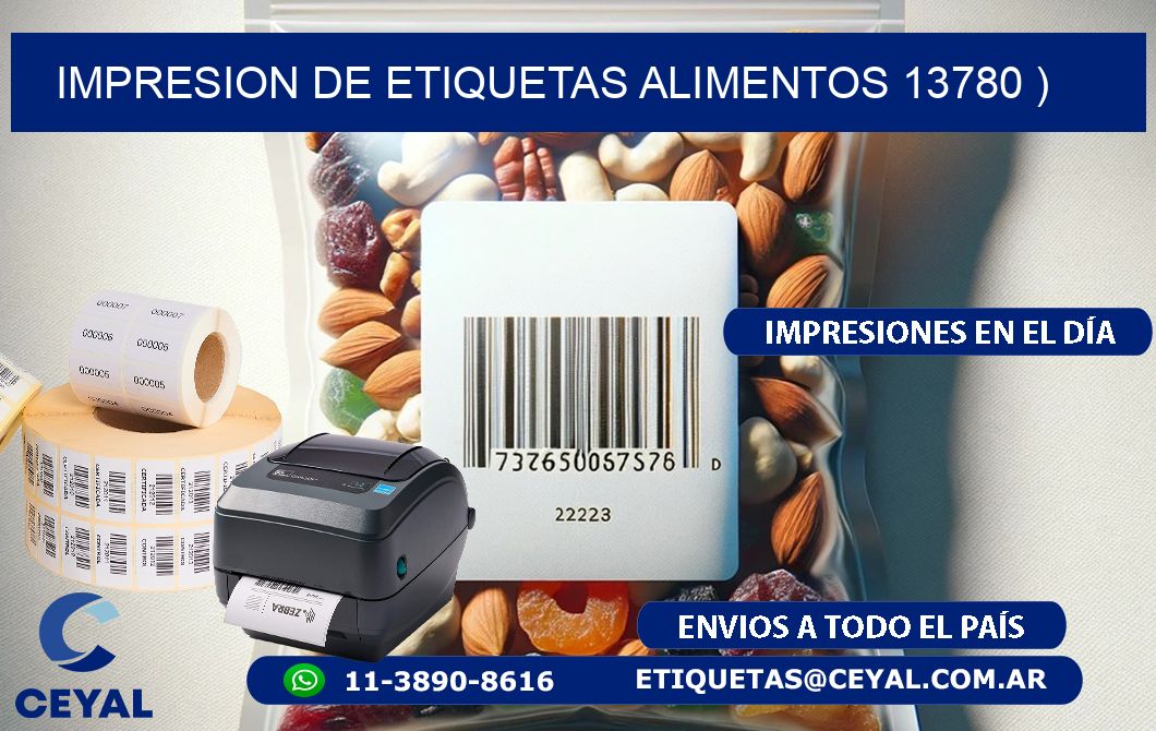 IMPRESION DE ETIQUETAS ALIMENTOS 13780 )