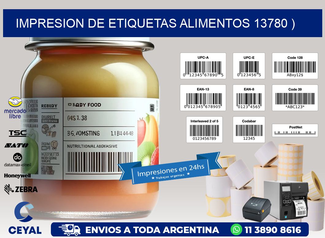 IMPRESION DE ETIQUETAS ALIMENTOS 13780 )