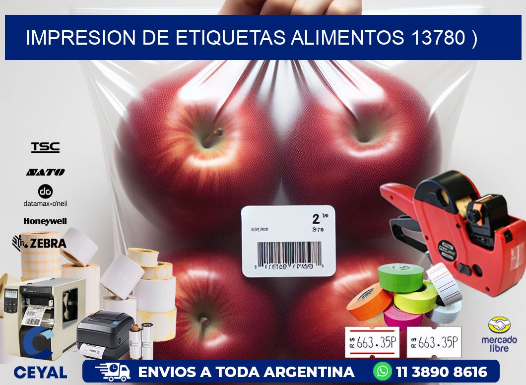IMPRESION DE ETIQUETAS ALIMENTOS 13780 )