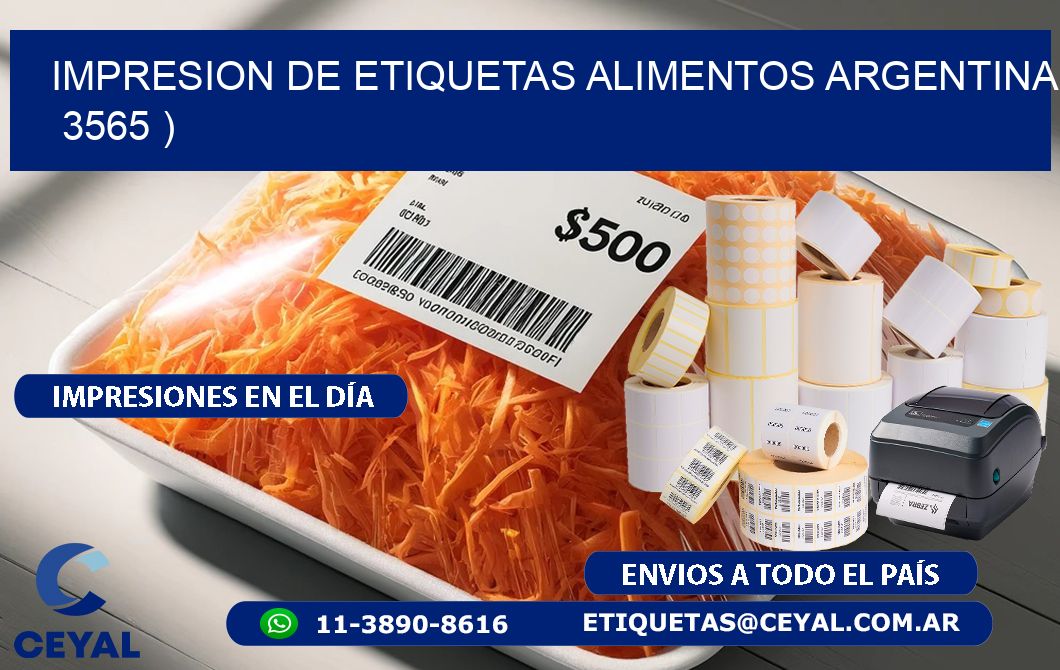 IMPRESION DE ETIQUETAS ALIMENTOS ARGENTINA   3565 )