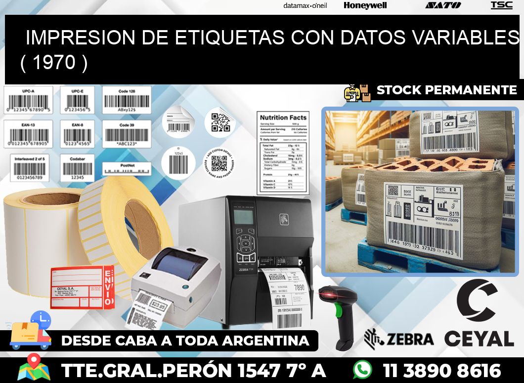 IMPRESION DE ETIQUETAS CON DATOS VARIABLES ( 1970 )