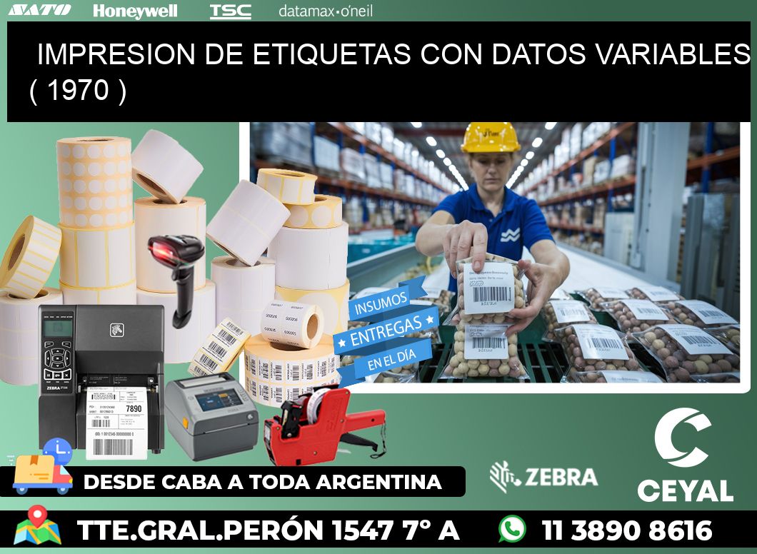 IMPRESION DE ETIQUETAS CON DATOS VARIABLES ( 1970 )
