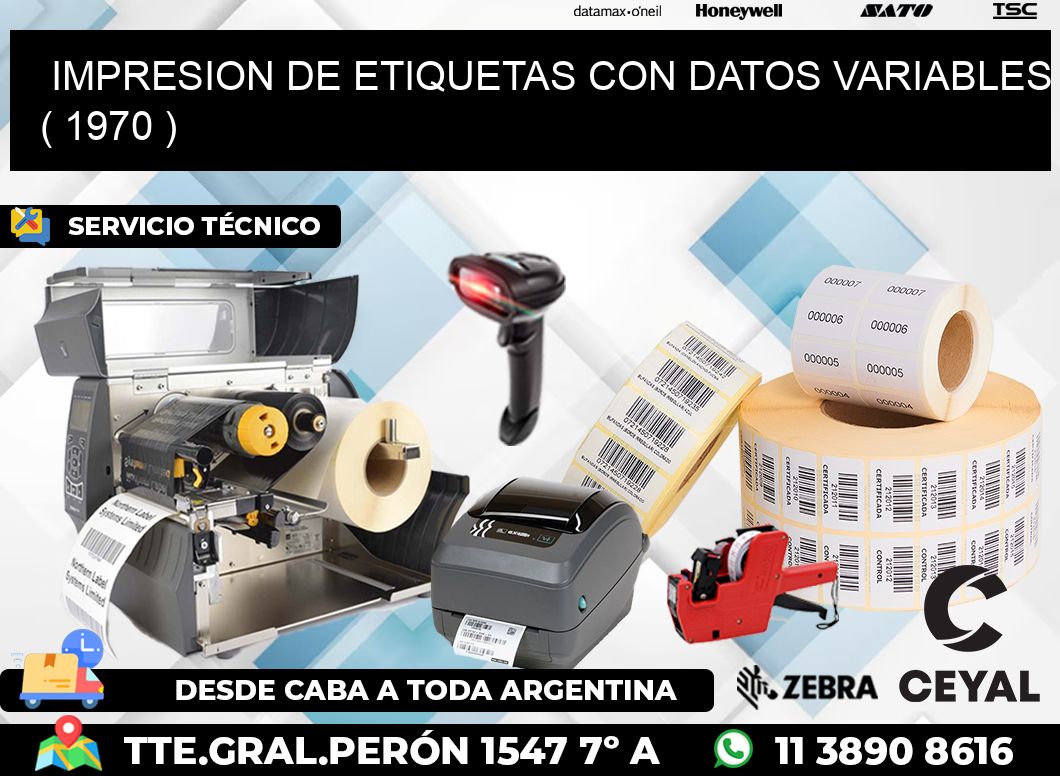 IMPRESION DE ETIQUETAS CON DATOS VARIABLES ( 1970 )