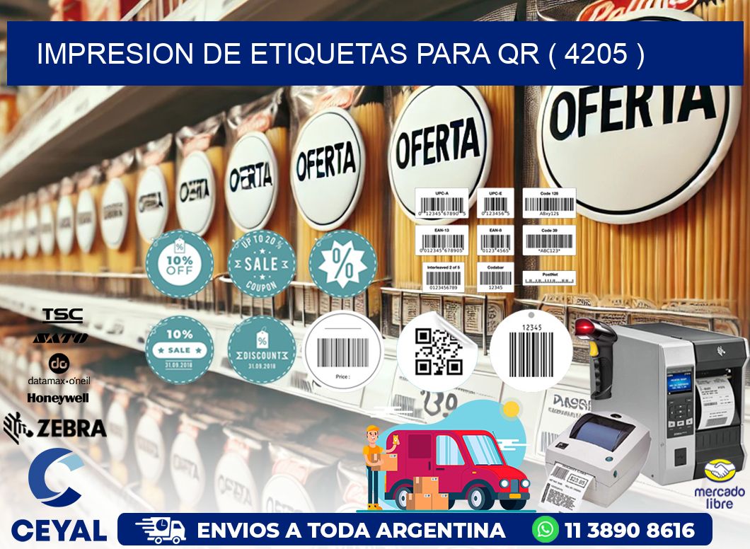 IMPRESION DE ETIQUETAS PARA QR ( 4205 )
